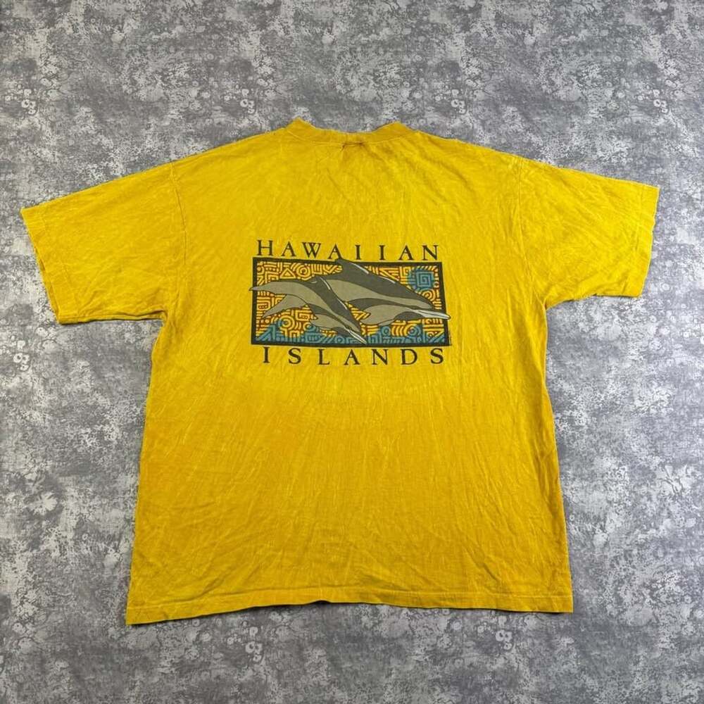 Vintage 90s Crazy Shirts Hawaii Hawaiian Islands Dolphins T-Shirt Size Large USA